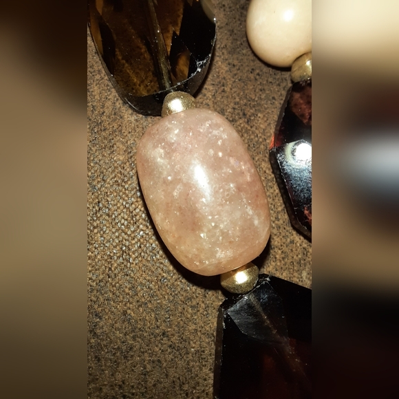 Loft Gemstone multistrand necklace signed crackle quartz faceted crystal beaded - Picture 12 of 15